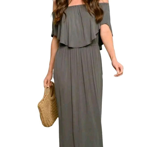 Arlene off the shoulder Maxi Dress $10.00 - Goldie B & Co Boutique