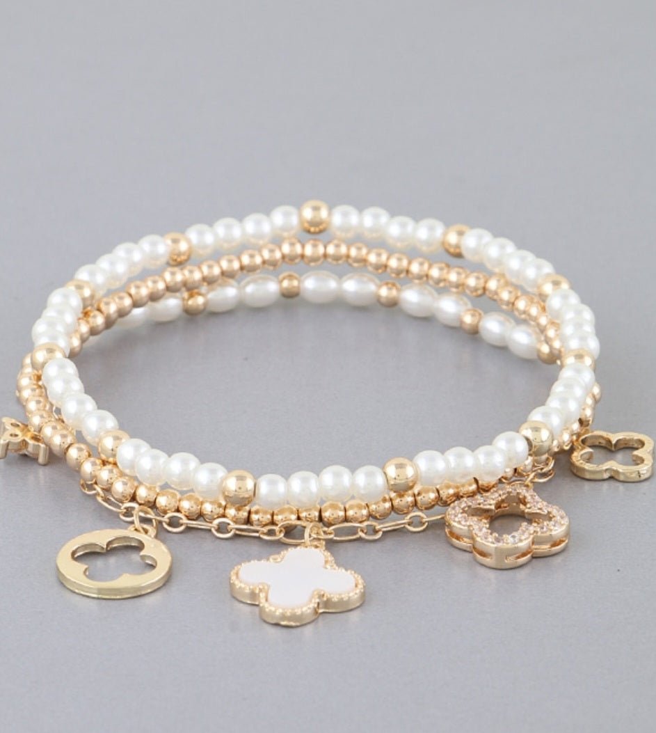 Beaded Clover Bracelets $20.00 - Goldie B & Co Boutique