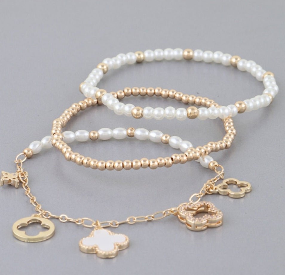 Beaded Clover Bracelets $20.00 - Goldie B & Co Boutique