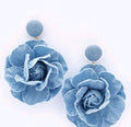 Button Denim Flower Earrings $15.00 - Goldie B & Co Boutique
