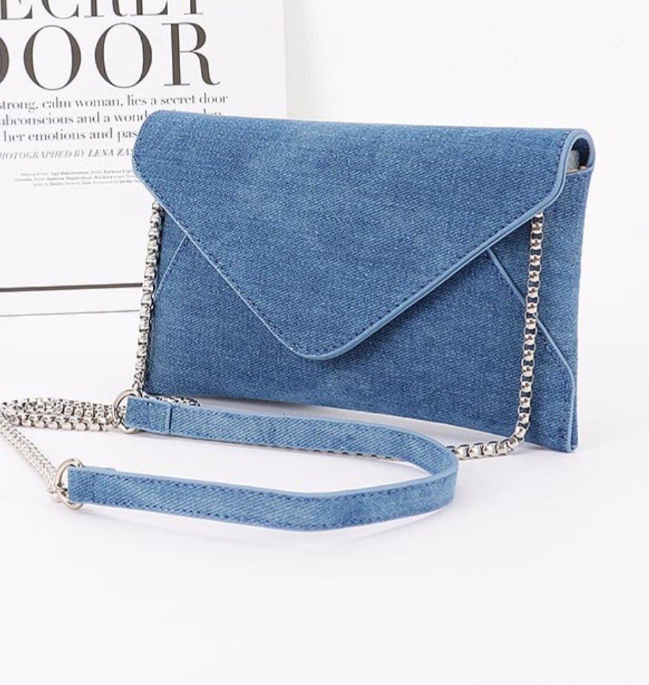 Denim Envelope Clutch $25.00 - Goldie B & Co Boutique