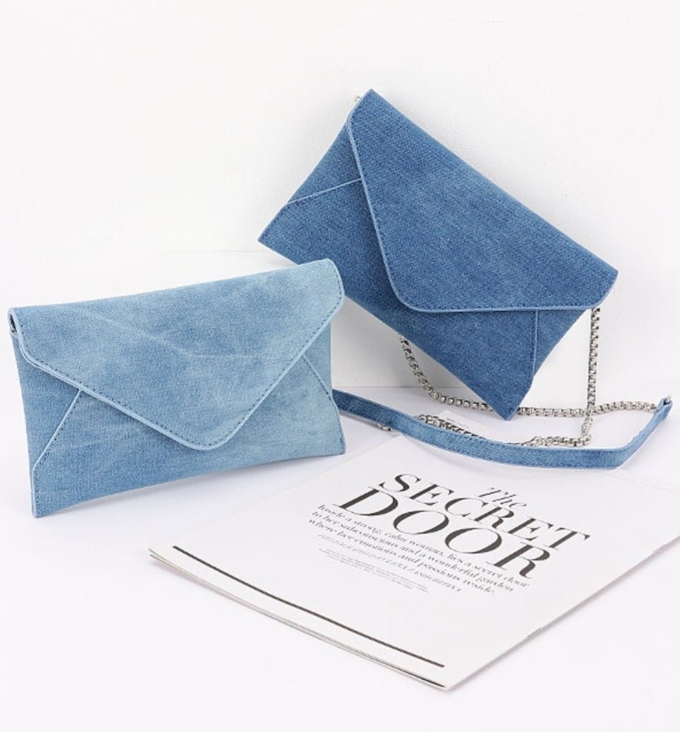 Denim Envelope Clutch $25.00 - Goldie B & Co Boutique