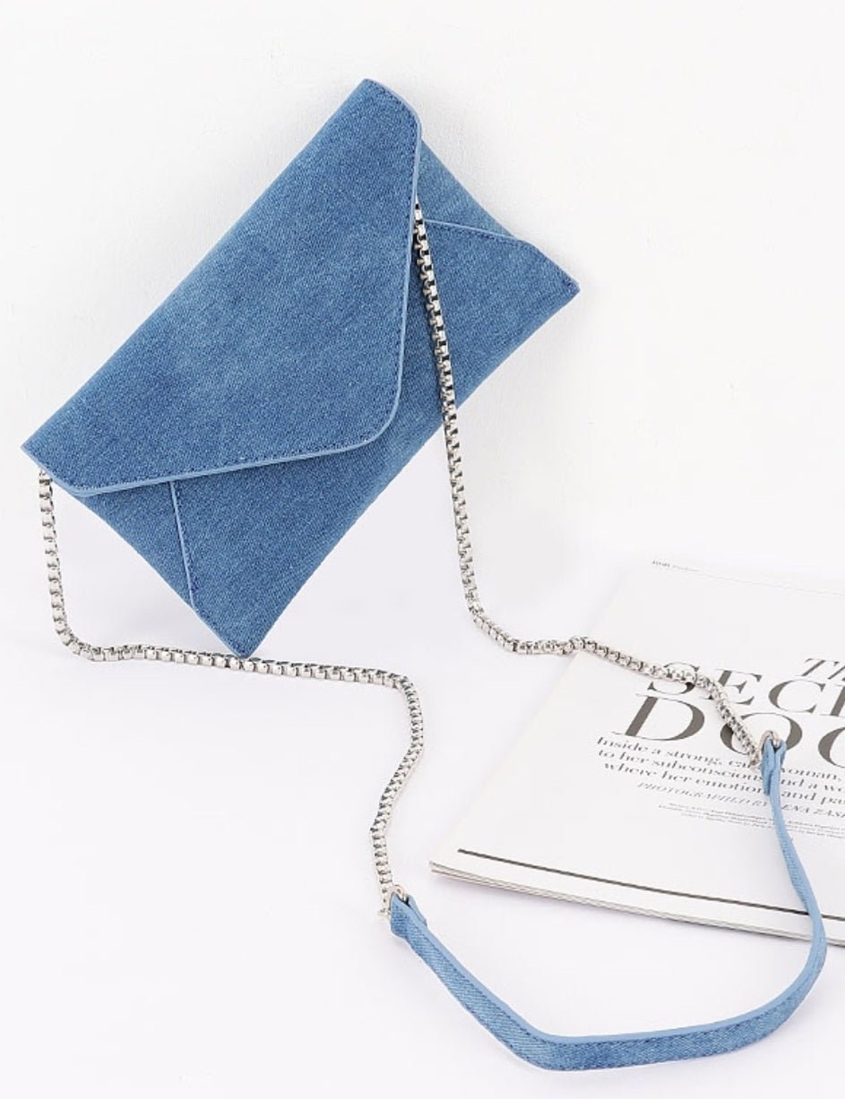Denim Envelope Clutch $25.00 - Goldie B & Co Boutique