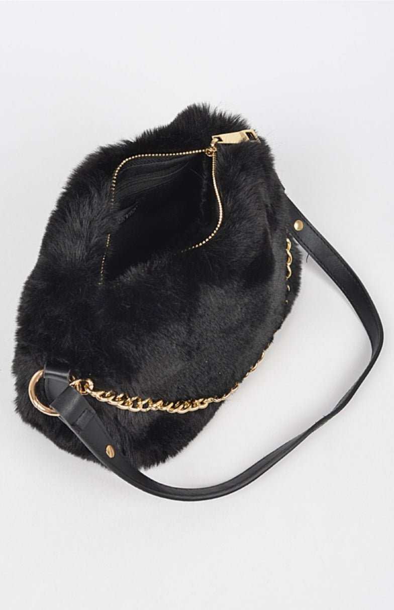Faux Fur Shoulder Bag $36.00 - Goldie B & Co Boutique