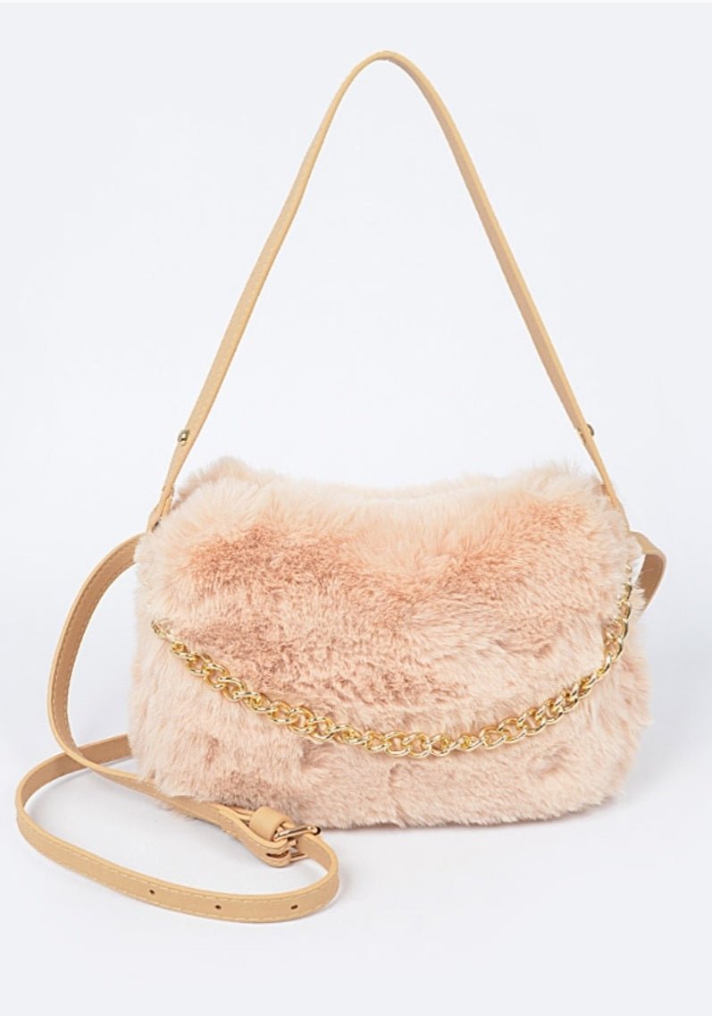 Faux Fur Shoulder Bag $36.00 - Goldie B & Co Boutique