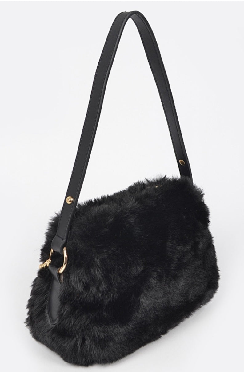 Faux Fur Shoulder Bag $36.00 - Goldie B & Co Boutique
