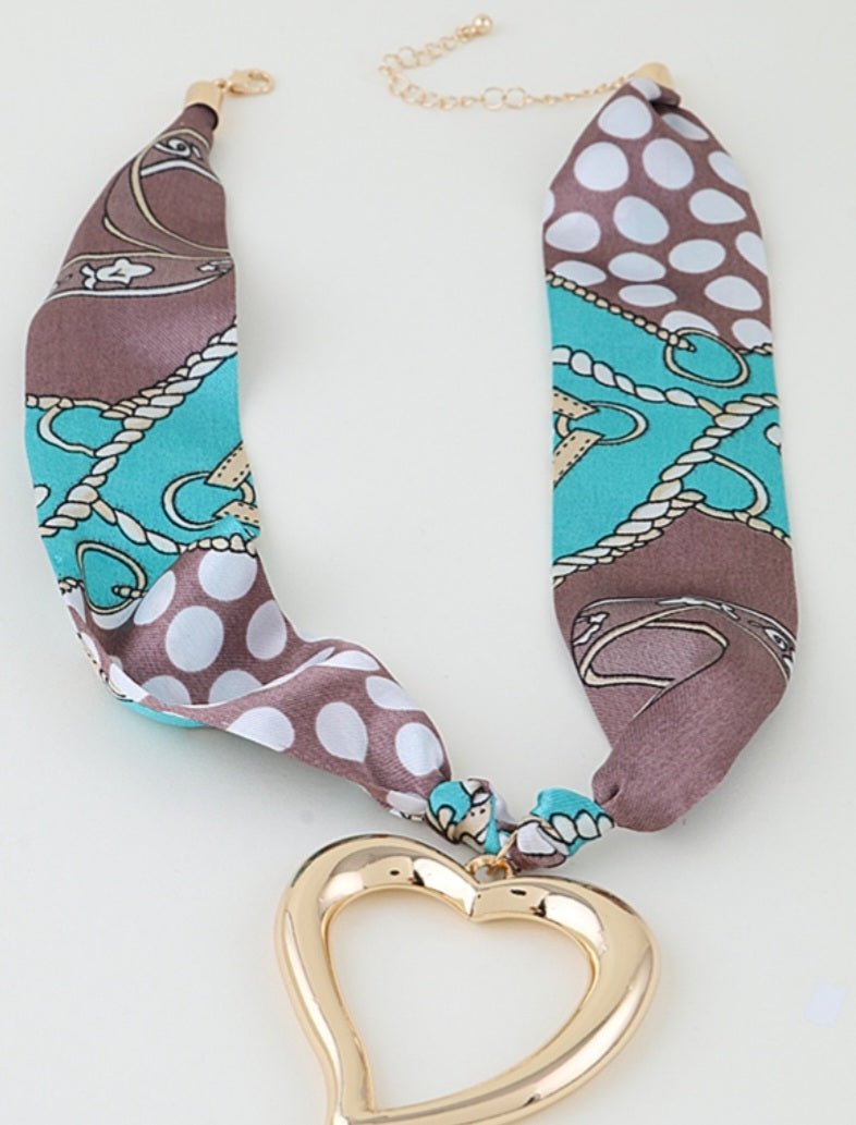 Floating Heart Scarf Necklace $23.00 - Goldie B & Co Boutique
