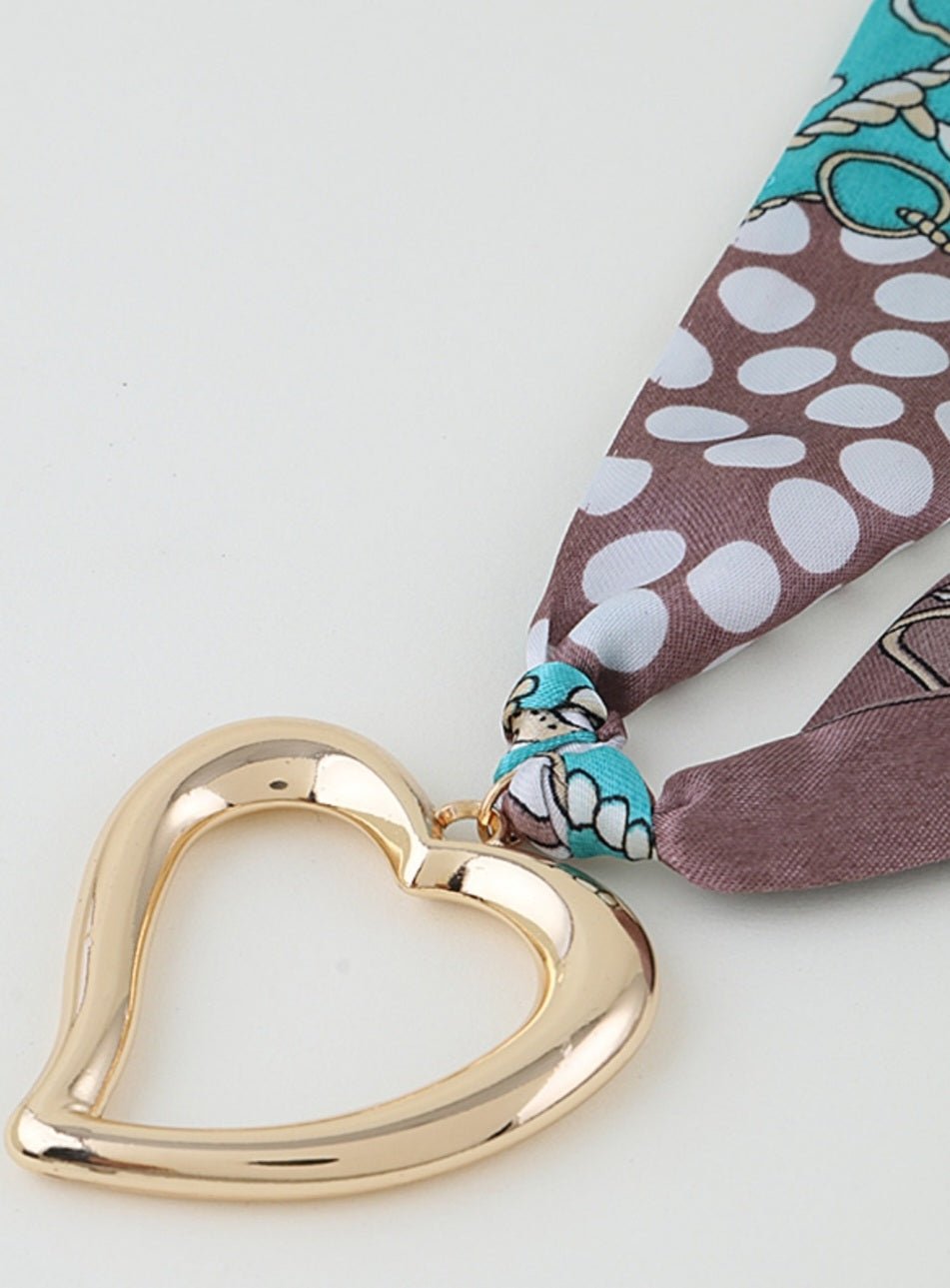 Floating Heart Scarf Necklace $23.00 - Goldie B & Co Boutique