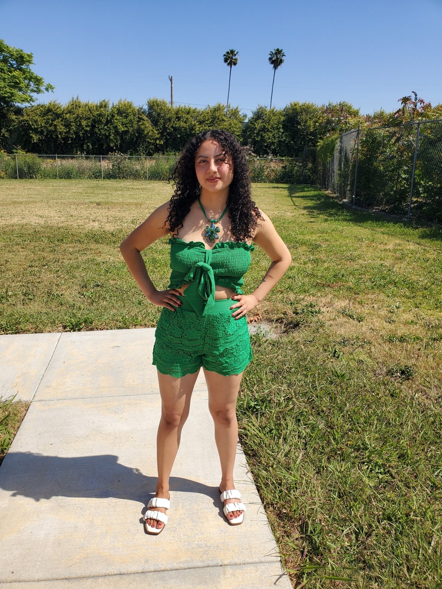 Green Lace Short Set $12.00 - Goldie B & Co Boutique