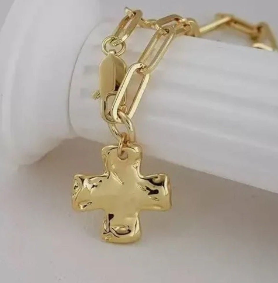 Hammered Toggle Cross Necklace $16.00 - Goldie B & Co Boutique