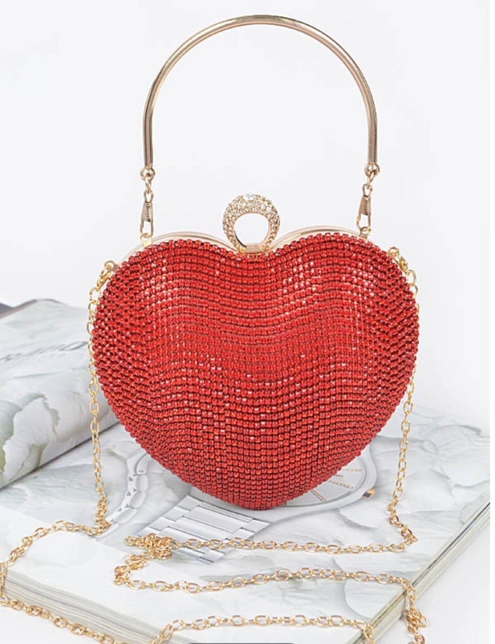 Heart Rhinestone party clutch $43.00 - Goldie B & Co Boutique