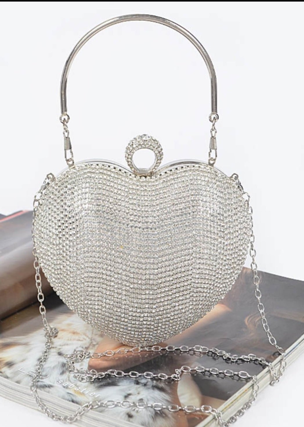 Heart Rhinestone party clutch $43.00 - Goldie B & Co Boutique