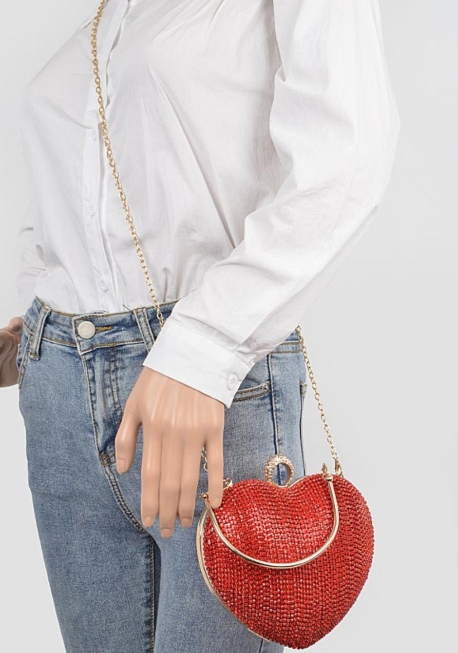 Heart Rhinestone party clutch $43.00 - Goldie B & Co Boutique