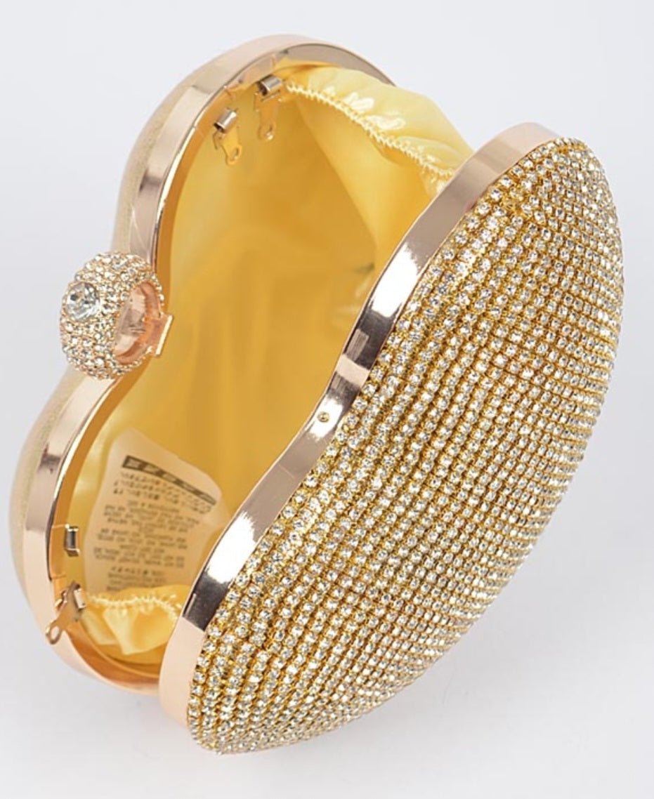 Heart Rhinestone party clutch $43.00 - Goldie B & Co Boutique
