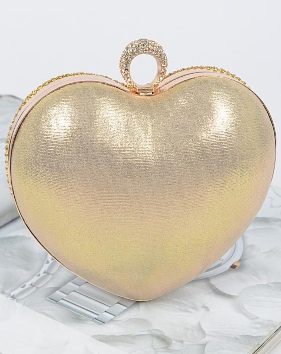 Heart Rhinestone party clutch $43.00 - Goldie B & Co Boutique