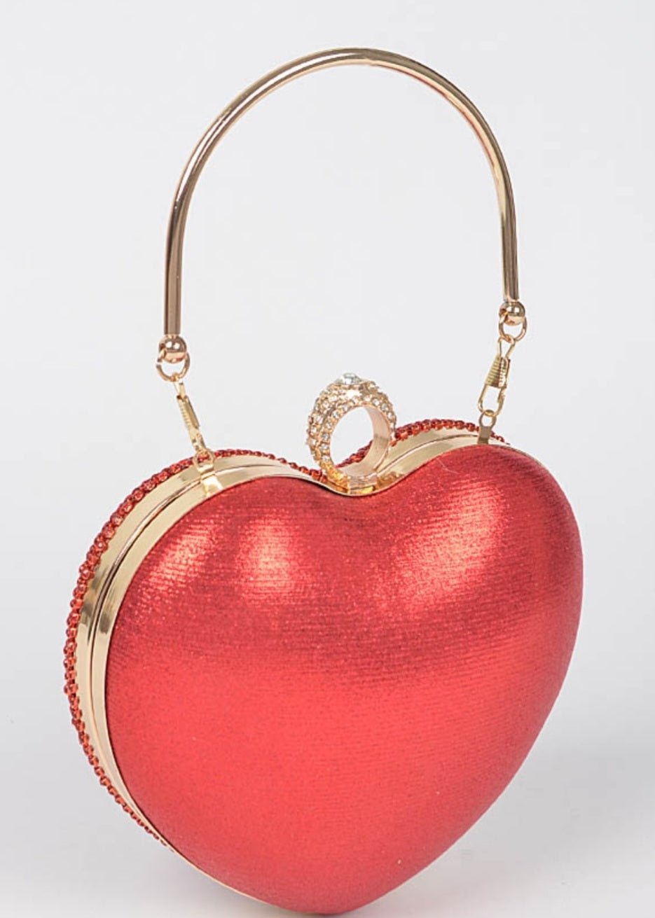 Heart Rhinestone party clutch $43.00 - Goldie B & Co Boutique