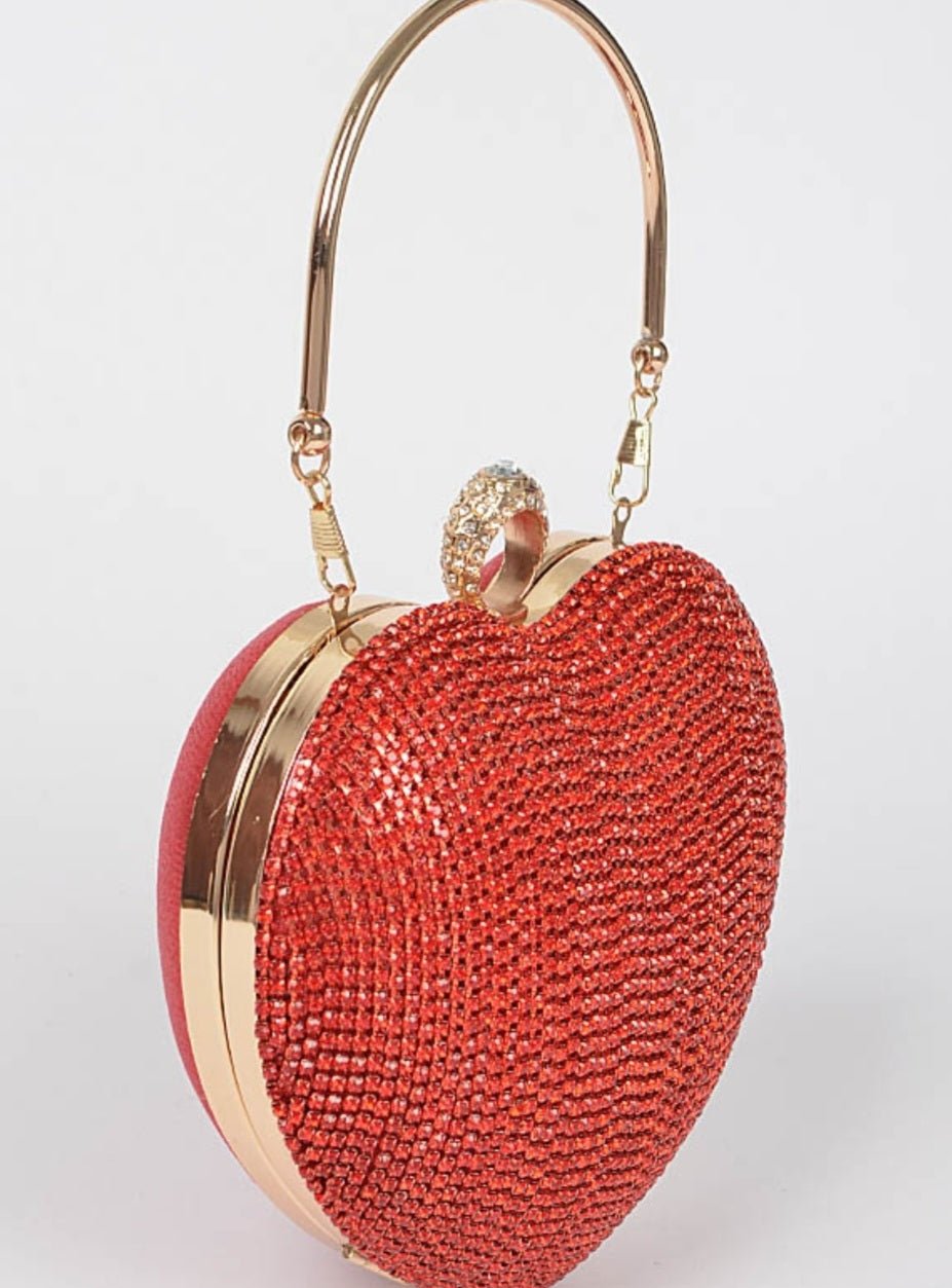 Heart Rhinestone party clutch $43.00 - Goldie B & Co Boutique