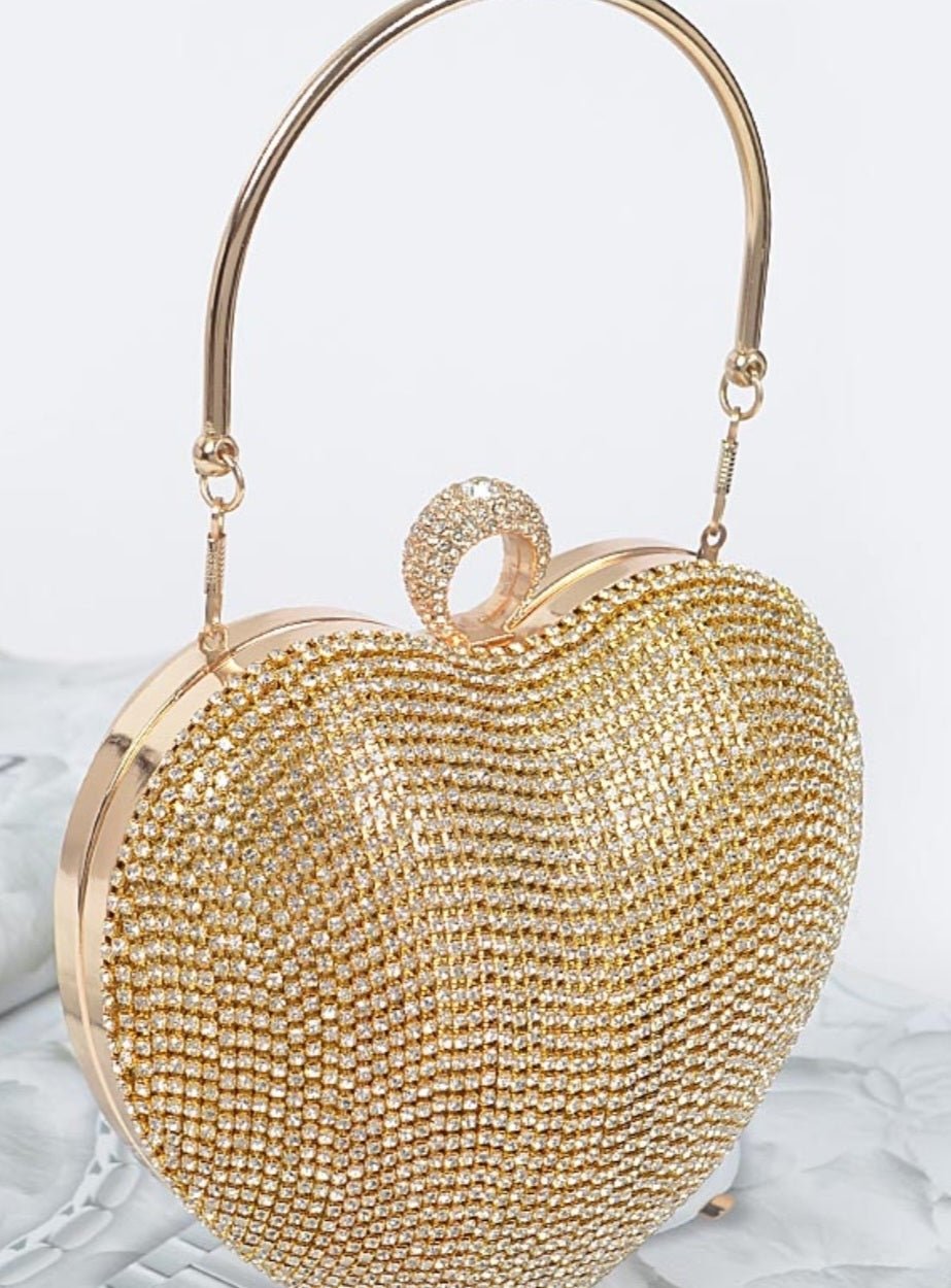 Heart Rhinestone party clutch $43.00 - Goldie B & Co Boutique
