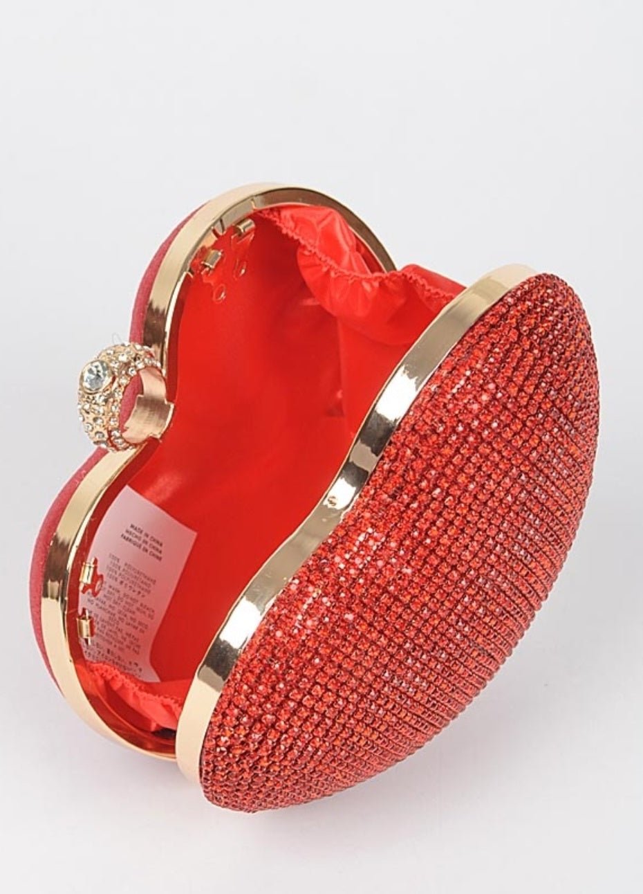 Heart Rhinestone party clutch $43.00 - Goldie B & Co Boutique