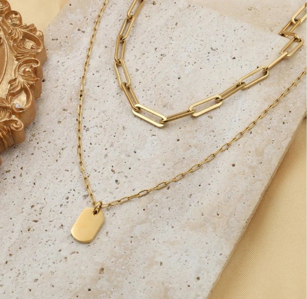 Layered Paperclip Necklace $20.00 - Goldie B & Co Boutique