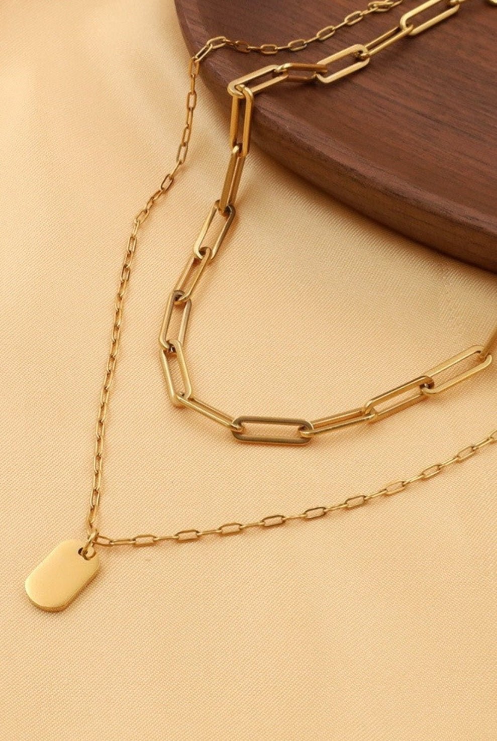 Layered Paperclip Necklace $20.00 - Goldie B & Co Boutique
