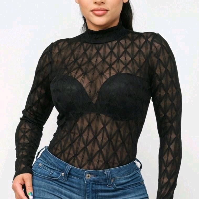 Mesh LS Bodysuit $8.00 - Goldie B & Co Boutique