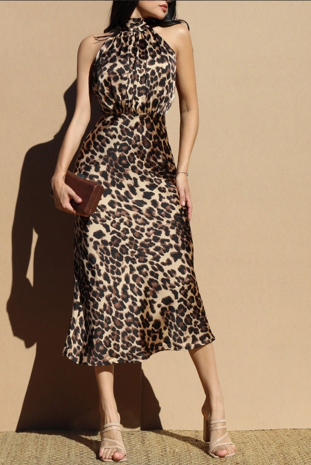 Mock Neck Leopard Midi $35.00 - Goldie B & Co Boutique