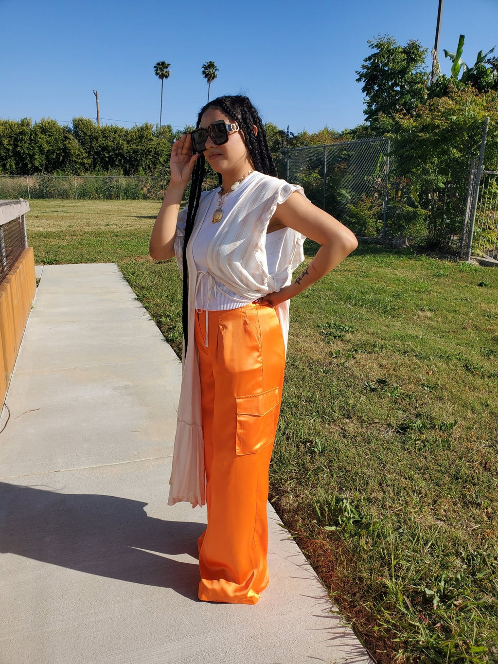 Orange Cargo Pants $9.00 - Goldie B & Co Boutique