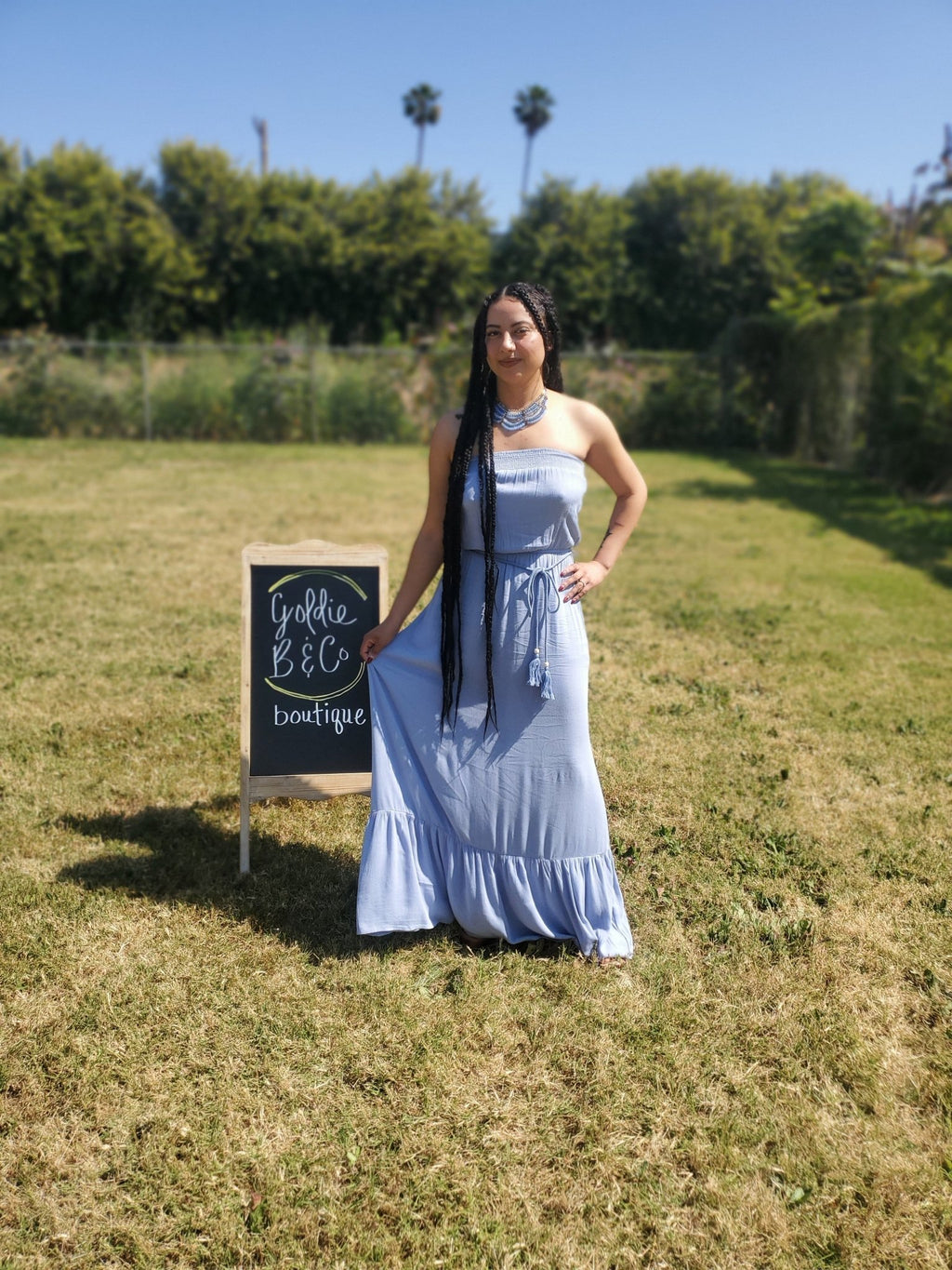 Pastel Blue Maxi Dress $10.00 - Goldie B & Co Boutique