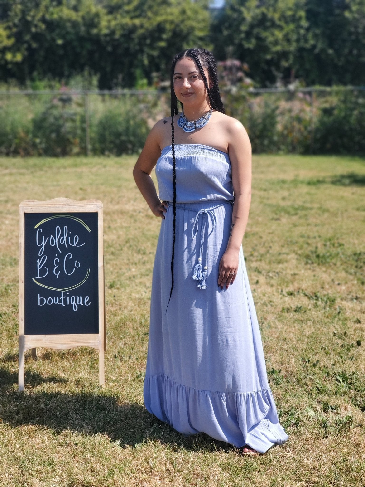 Pastel Blue Maxi Dress $10.00 - Goldie B & Co Boutique