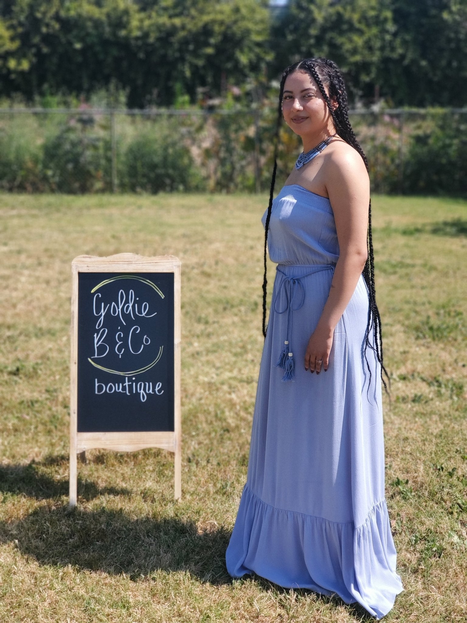Pastel Blue Maxi Dress $10.00 - Goldie B & Co Boutique