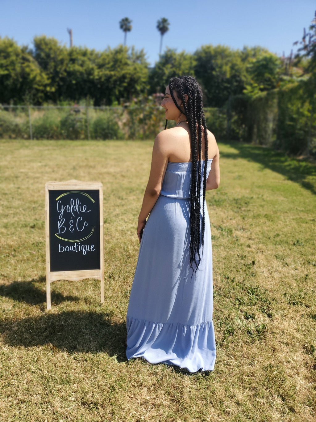 Pastel Blue Maxi Dress $10.00 - Goldie B & Co Boutique