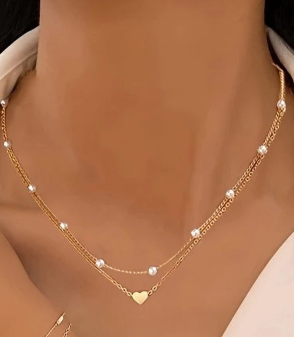 Pearl and Heart Layered Necklace $20.00 - Goldie B & Co Boutique