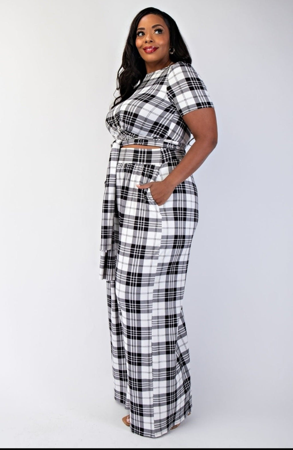 Plaid Print 2pc Set $55.00 - Goldie B & Co Boutique