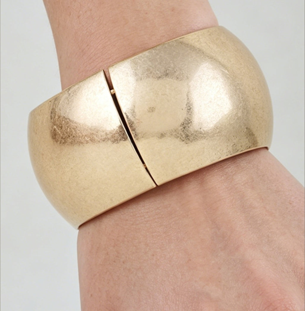 Matte Wide Dome Cuff Bracelet - Goldie B & Co Boutique