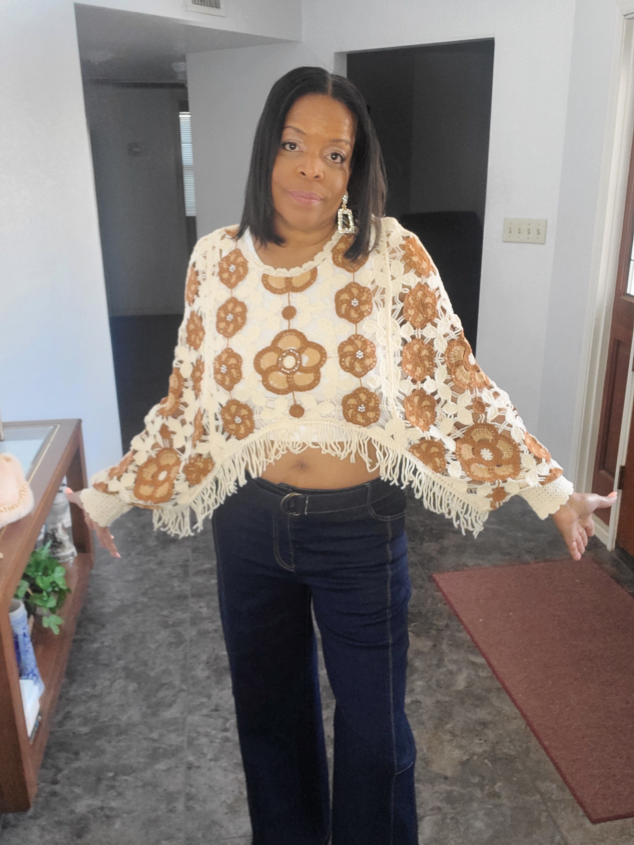 Floral Crochet Top - Goldie B & Co Boutique  