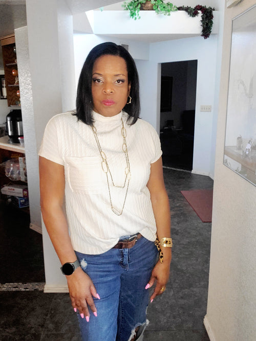 Avery Mock Neck Top - Goldie B & Co Boutique  