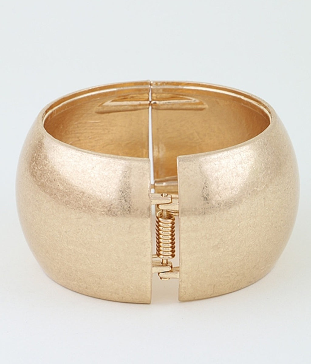 Matte Wide Dome Cuff Bracelet - Goldie B & Co Boutique