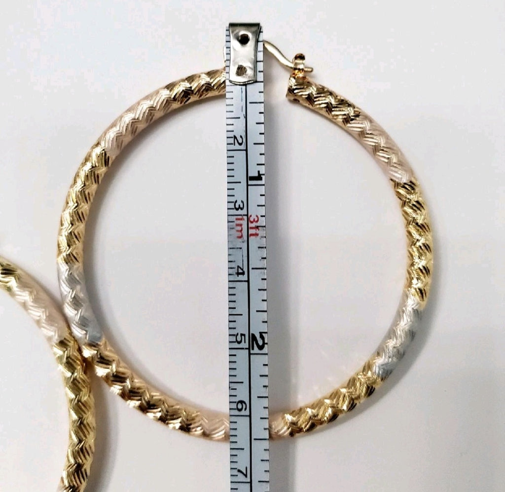 Tri-color Hoop Earrings