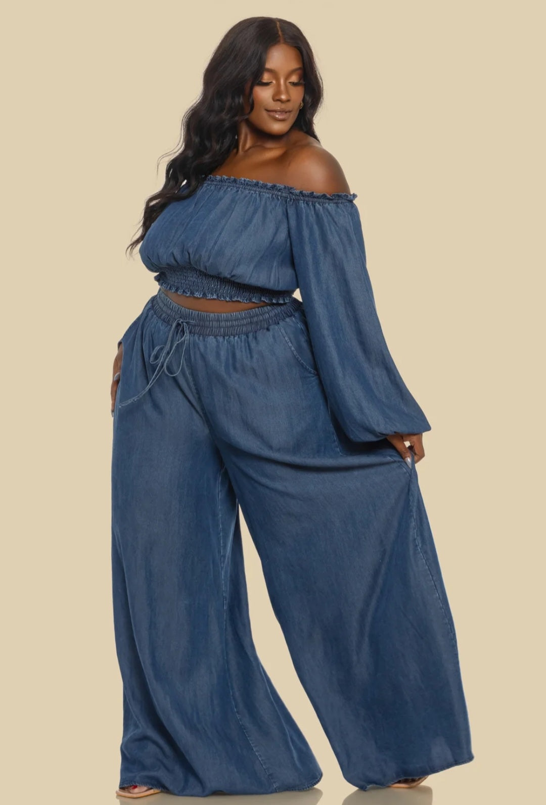 Palazzo 2pc Pant Set/Plus-size - Goldie B & Co Boutique  
