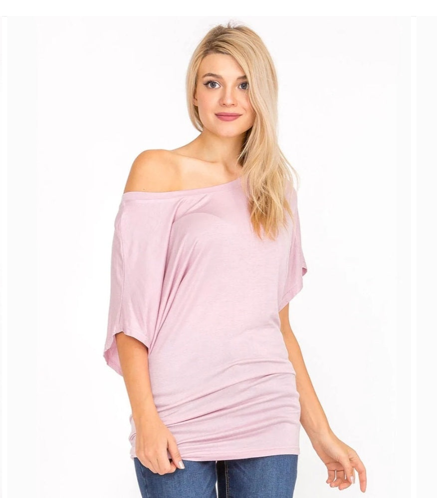 Mauve off shoulder Tunic top - Goldie B & Co Boutique  