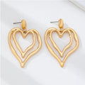 Double Drop Heart Earrings - Goldie B & Co Boutique  