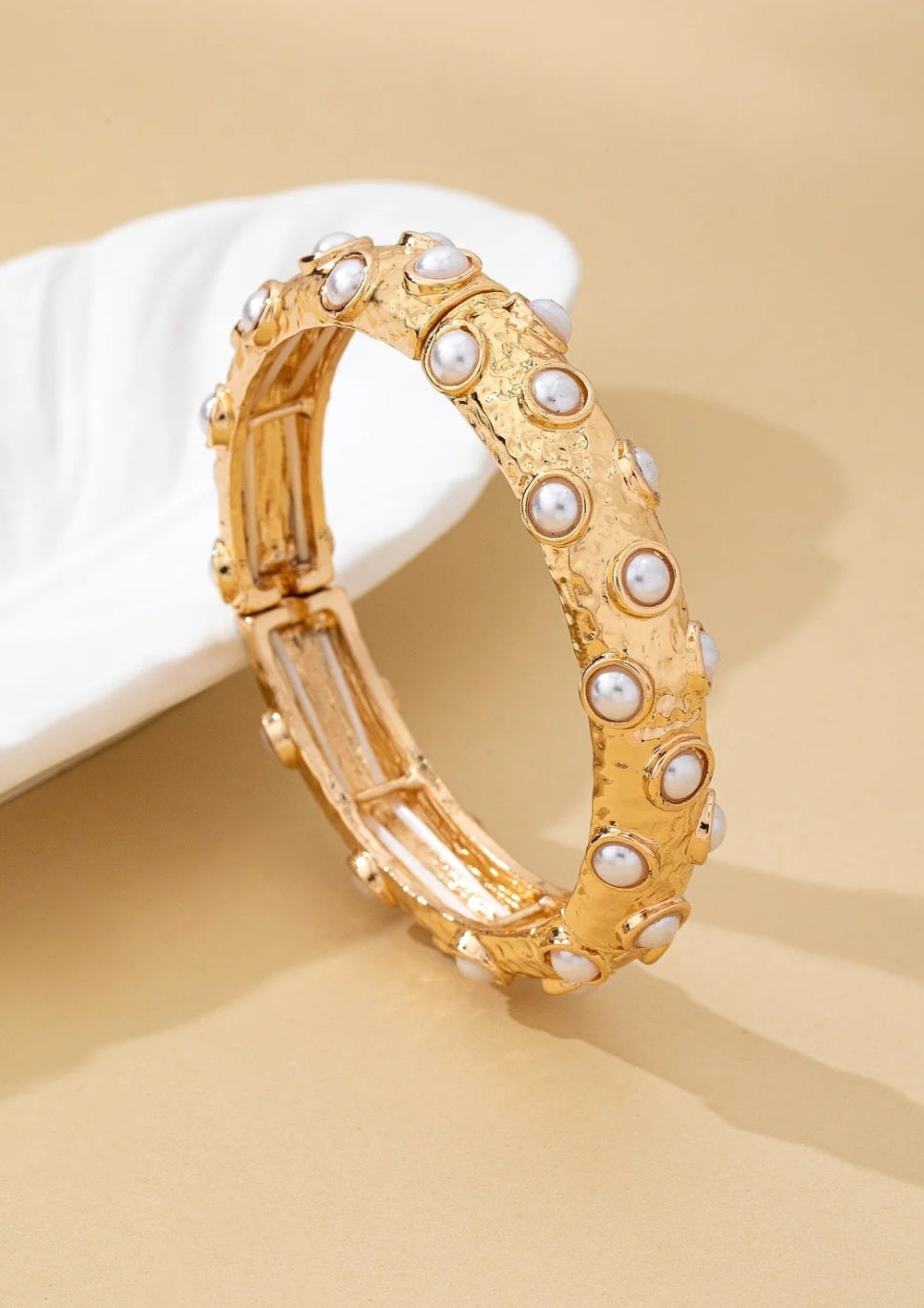 Vintage Gold & Pearl Bangle - Goldie B & Co Boutique  