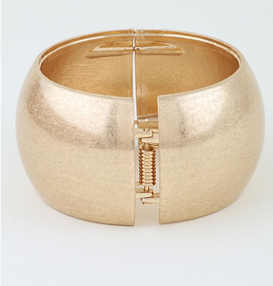 Matte Wide Dome Cuff Bracelet - Goldie B & Co Boutique