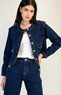 Long Sleeve Crop Denim Jacket - Goldie B & Co Boutique  