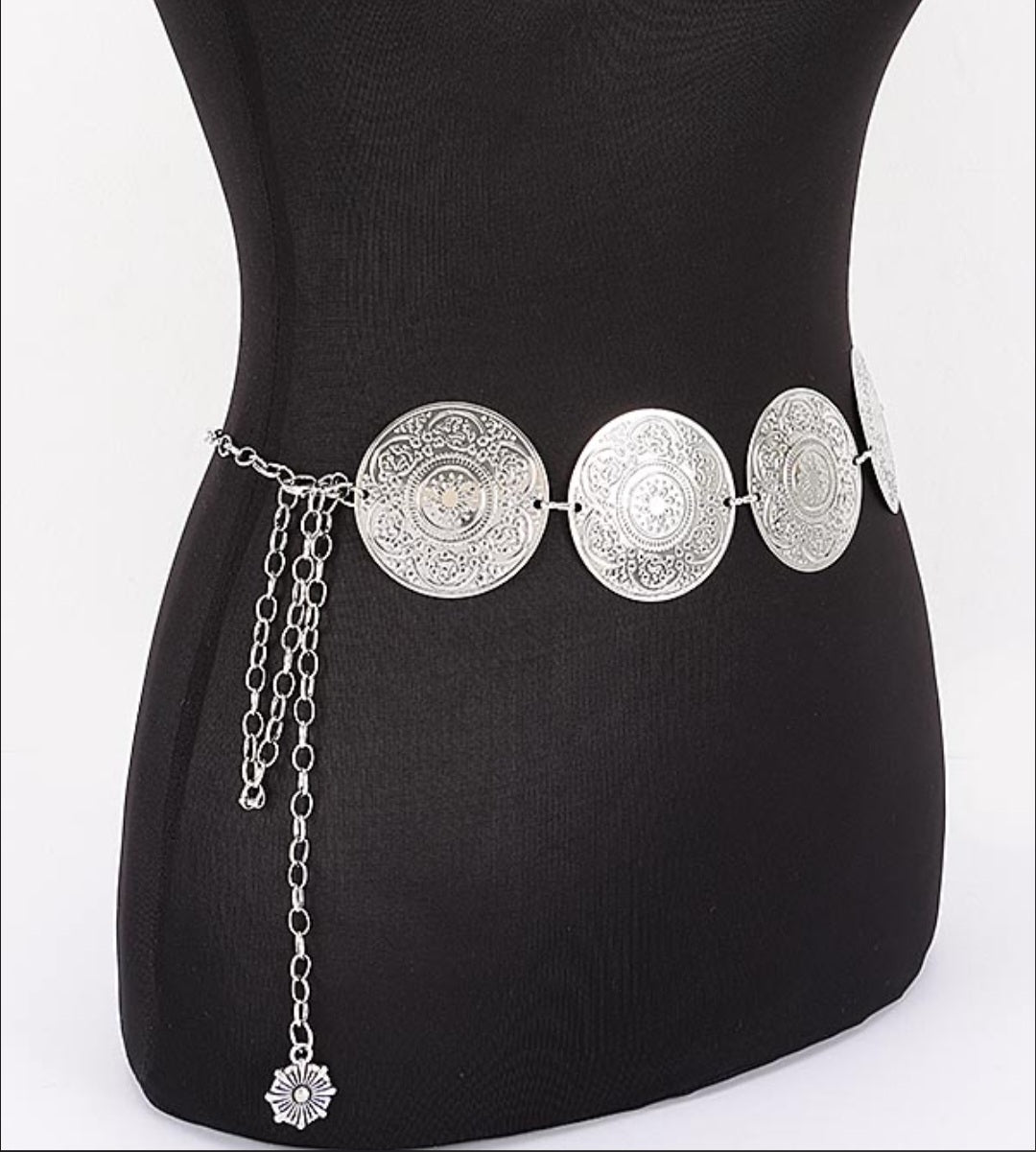 Embossed Disc Chain Belt - Goldie B & Co Boutique  