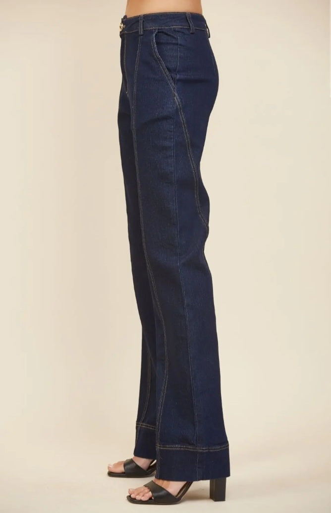 Semi Flare Denim Pants - Goldie B & Co Boutique  