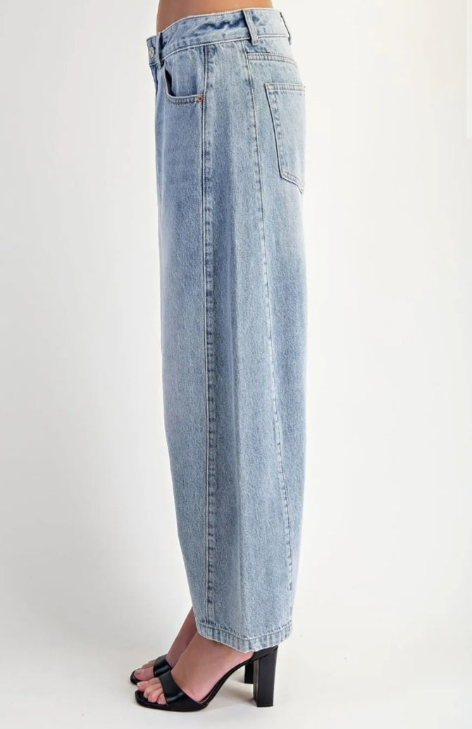 Denim Relaxed Barrel Jeans - Goldie B & Co Boutique  