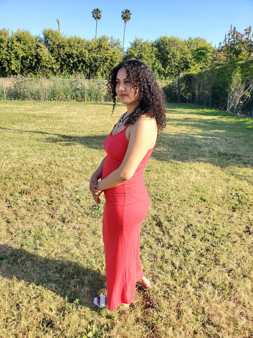 V-Neck Racerback Maxi Dress