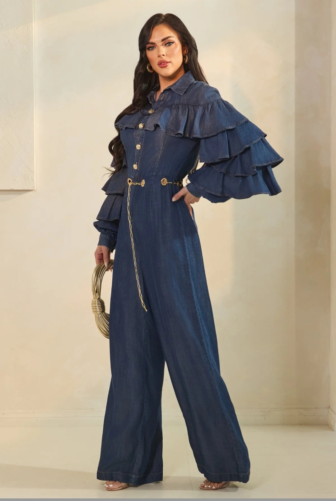 Layered Ruffle Sleeve Jumpsuit - Goldie B & Co Boutique  